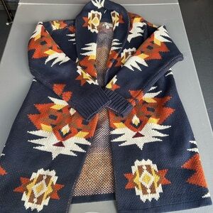 Lucky Brand Navy and Orange Patterned Jacket